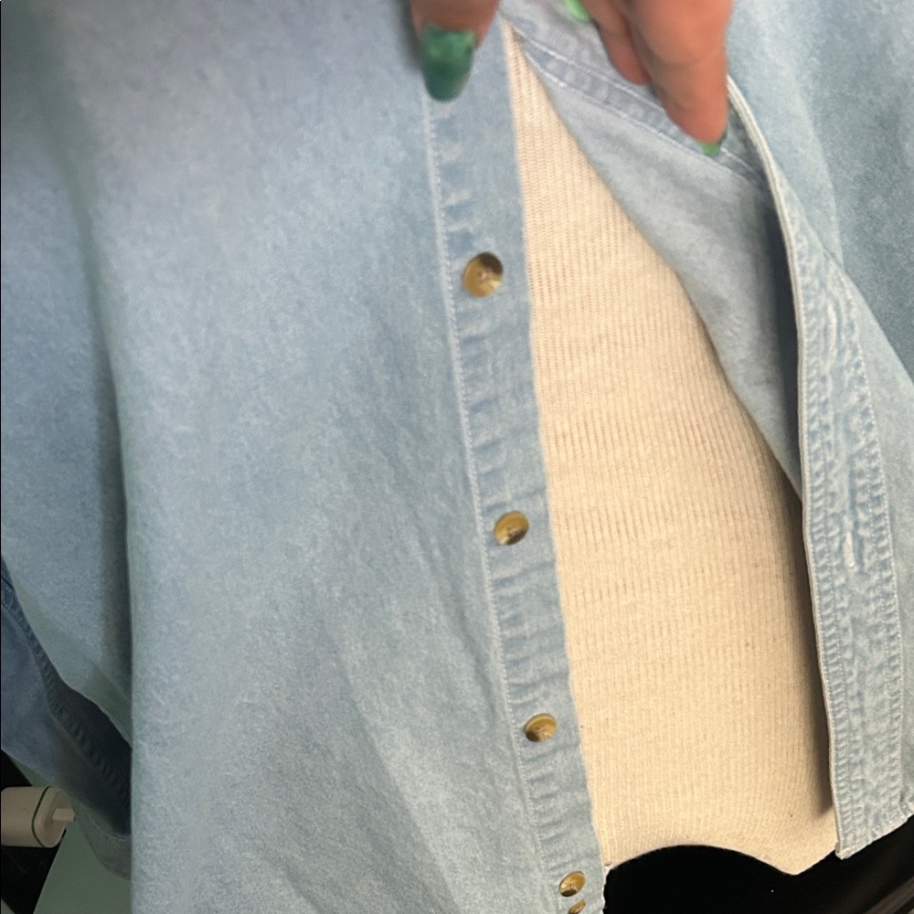 Dallas Cowboys Vintage Light Blue Denim Button-Up Shirt Lee Sport XL - Picture 5 of 9
